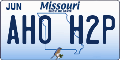 MO license plate AH0H2P