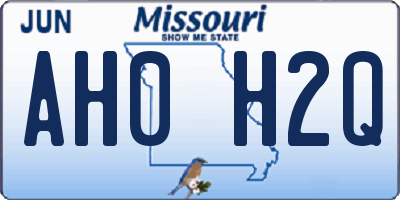 MO license plate AH0H2Q