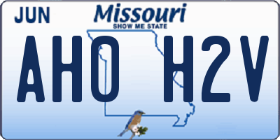 MO license plate AH0H2V