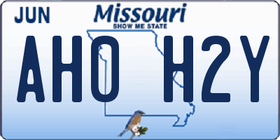 MO license plate AH0H2Y