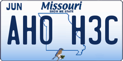 MO license plate AH0H3C