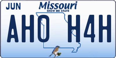 MO license plate AH0H4H