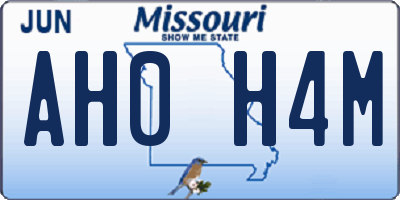 MO license plate AH0H4M