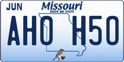 MO license plate AH0H5O