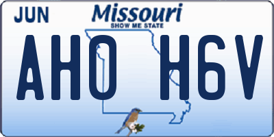 MO license plate AH0H6V