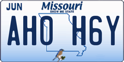 MO license plate AH0H6Y