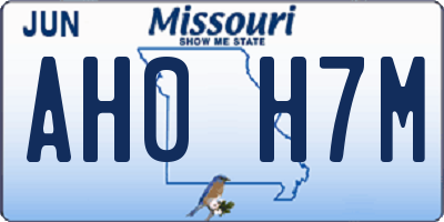 MO license plate AH0H7M