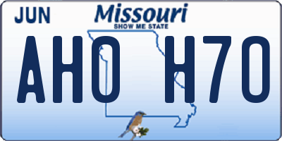 MO license plate AH0H7O