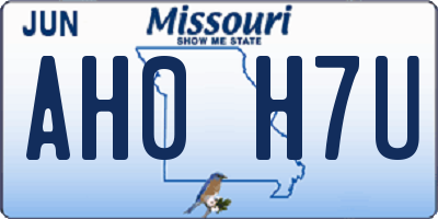 MO license plate AH0H7U