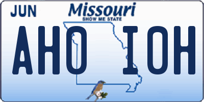 MO license plate AH0I0H