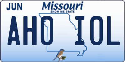MO license plate AH0I0L