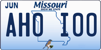 MO license plate AH0I0O