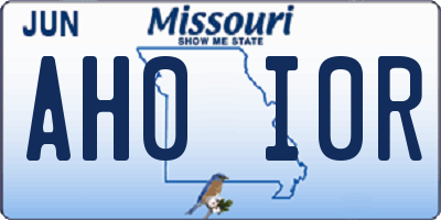 MO license plate AH0I0R