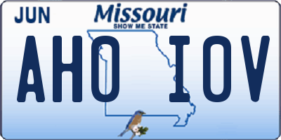 MO license plate AH0I0V