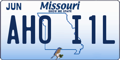 MO license plate AH0I1L