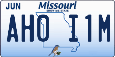 MO license plate AH0I1M