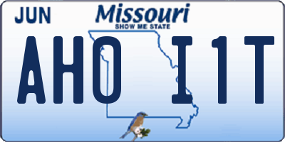 MO license plate AH0I1T