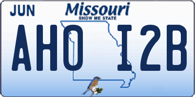 MO license plate AH0I2B