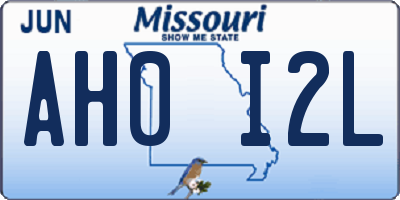MO license plate AH0I2L