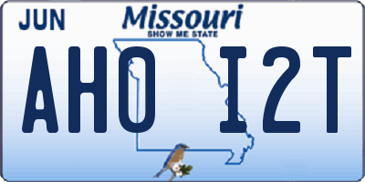 MO license plate AH0I2T