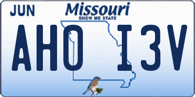 MO license plate AH0I3V