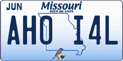 MO license plate AH0I4L