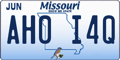 MO license plate AH0I4Q