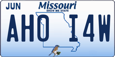 MO license plate AH0I4W