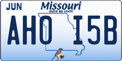 MO license plate AH0I5B