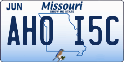 MO license plate AH0I5C