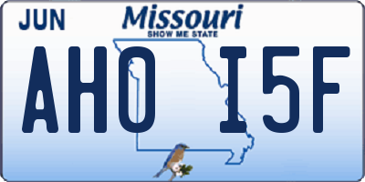 MO license plate AH0I5F