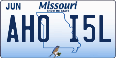 MO license plate AH0I5L