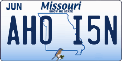 MO license plate AH0I5N