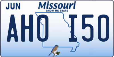 MO license plate AH0I5O
