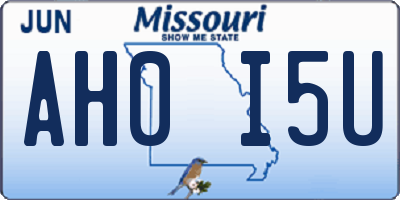 MO license plate AH0I5U