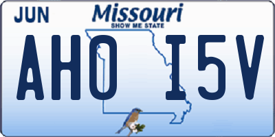 MO license plate AH0I5V