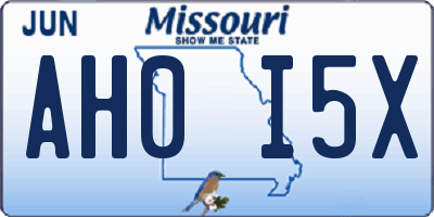 MO license plate AH0I5X