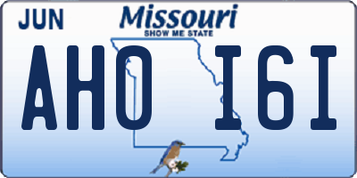 MO license plate AH0I6I