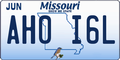 MO license plate AH0I6L