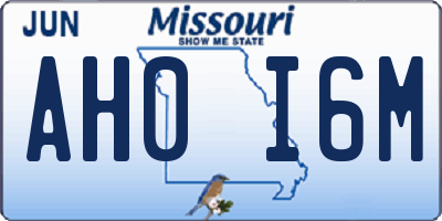 MO license plate AH0I6M