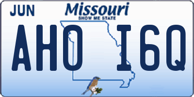 MO license plate AH0I6Q