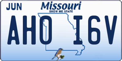 MO license plate AH0I6V