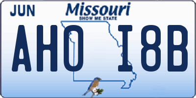 MO license plate AH0I8B