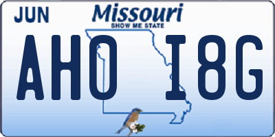 MO license plate AH0I8G