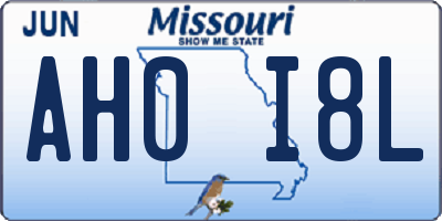 MO license plate AH0I8L