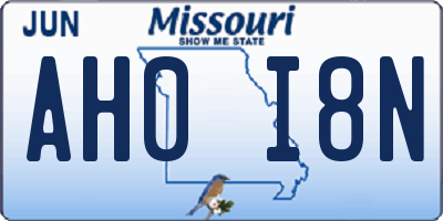 MO license plate AH0I8N