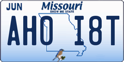 MO license plate AH0I8T