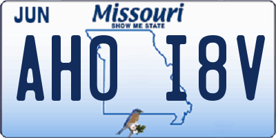 MO license plate AH0I8V