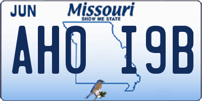 MO license plate AH0I9B