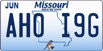 MO license plate AH0I9G